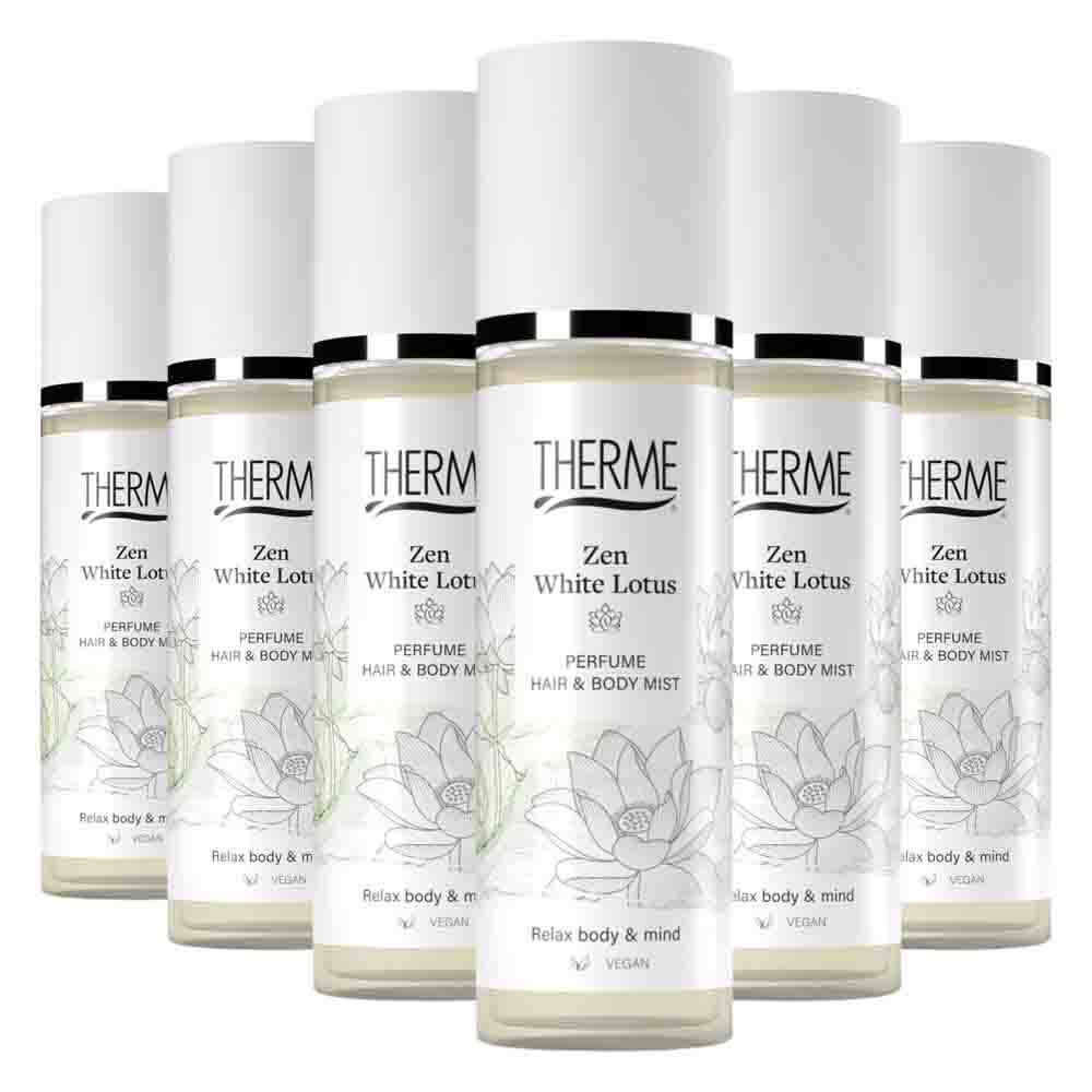 Therme 6x Zen White Lotus Perfume Hair & Body Mist 200 ml - 6 stuks
