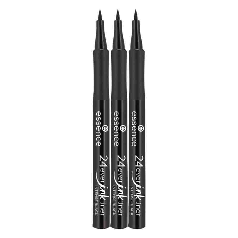 3x essence essence 24ever ink liner 01 01 Intense Black 1,2 ml