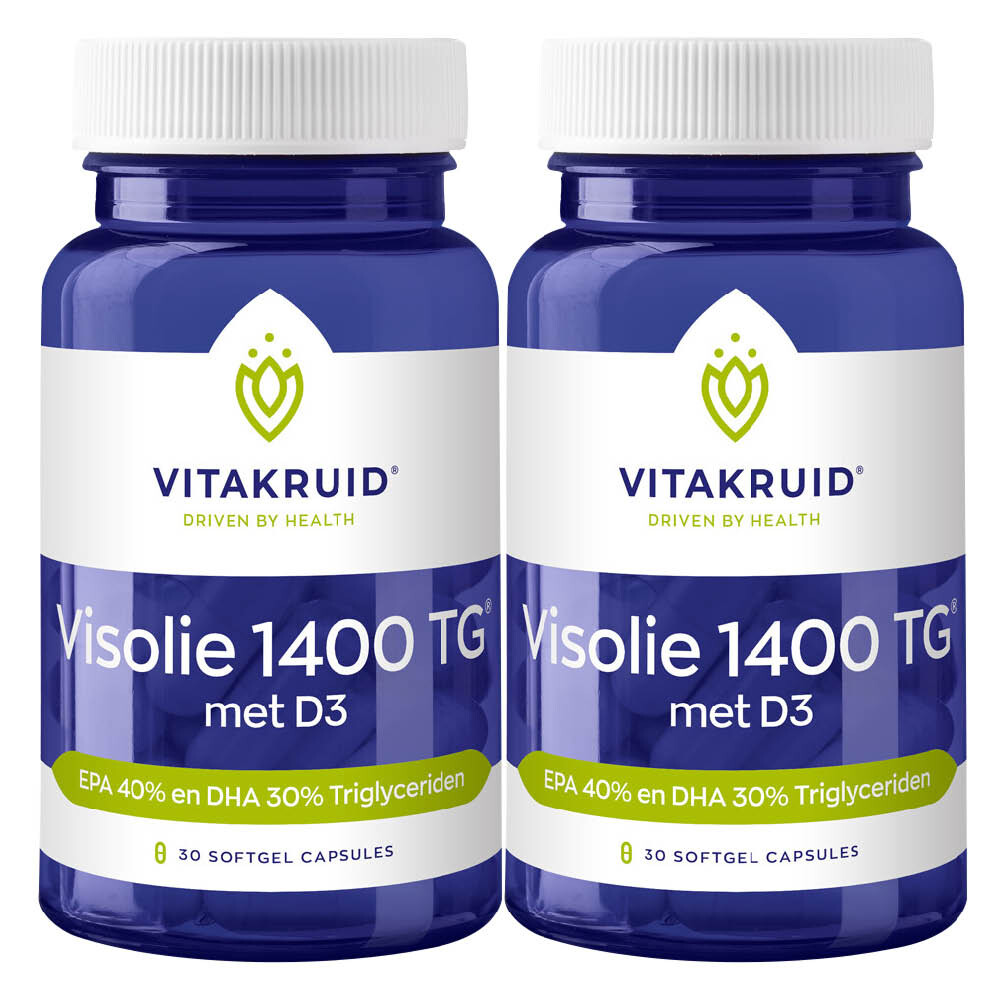 2x Vitakruid Visolie 1400 TG Met D3 30 capsules