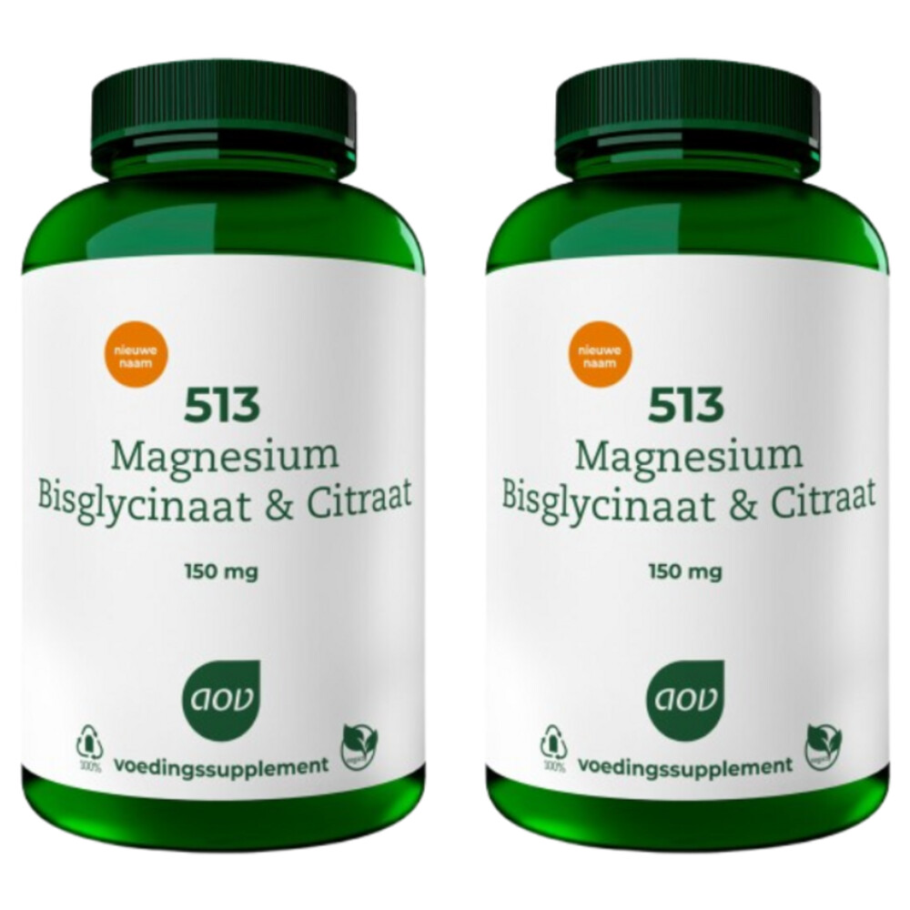 2x AOV 513 Magnesium Bisglycinaat & Citraat 180 tabletten