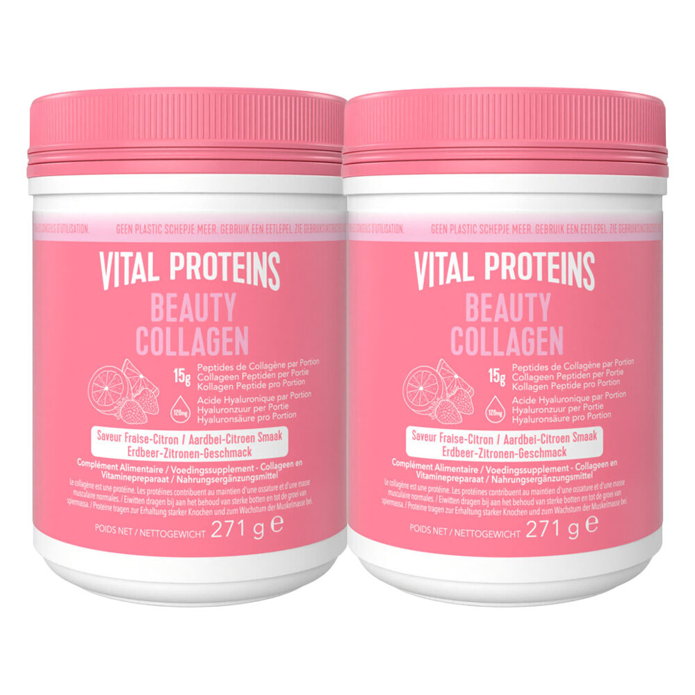 2x Vital Proteins Beauty Collageen Aardbei en Citroen 271 gr