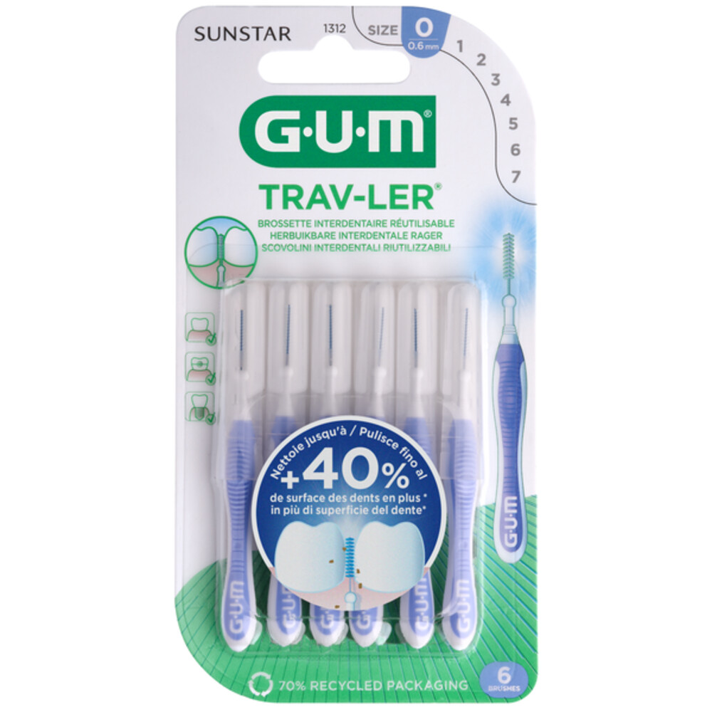 GUM Trav-Ler Ragers Lavendel 0.6mm 6 stuks