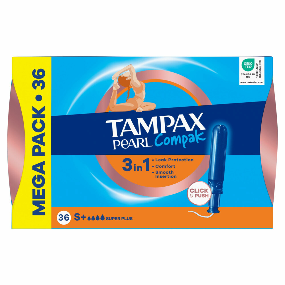 Tampax Pearl Compak Super Plus Tampons met Inbrenghuls 36 stuks
