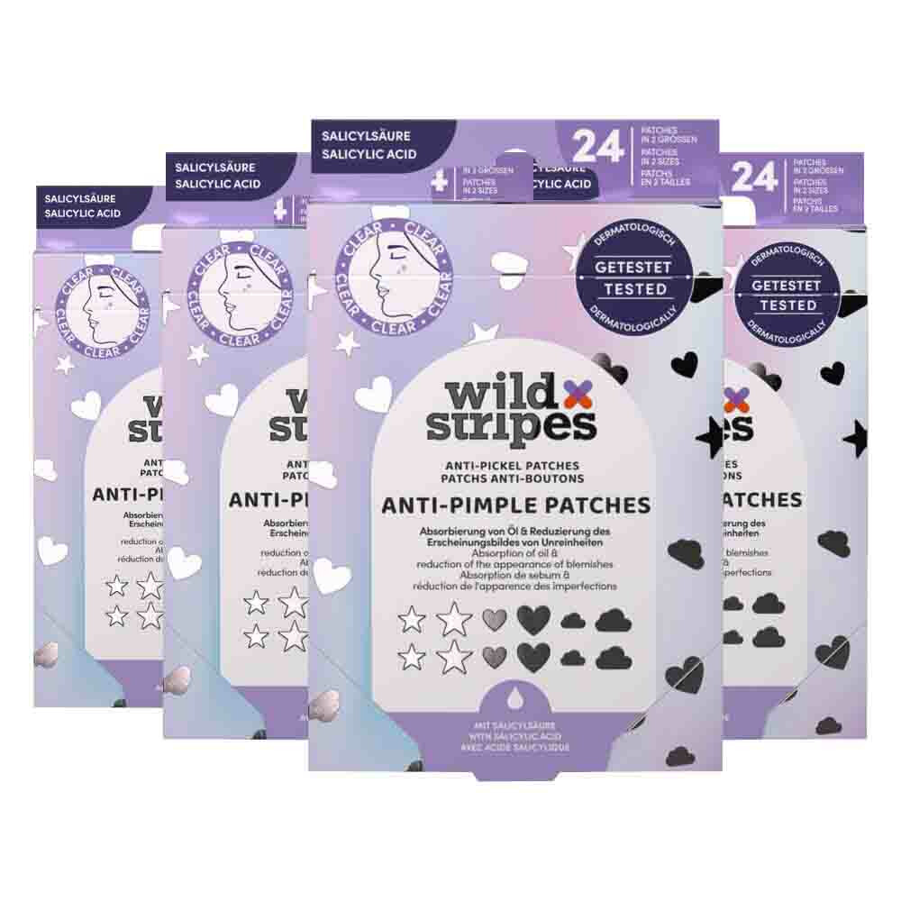 4x Wild Stripes Anti-Pimple Patches Holo Clear 24 stuks