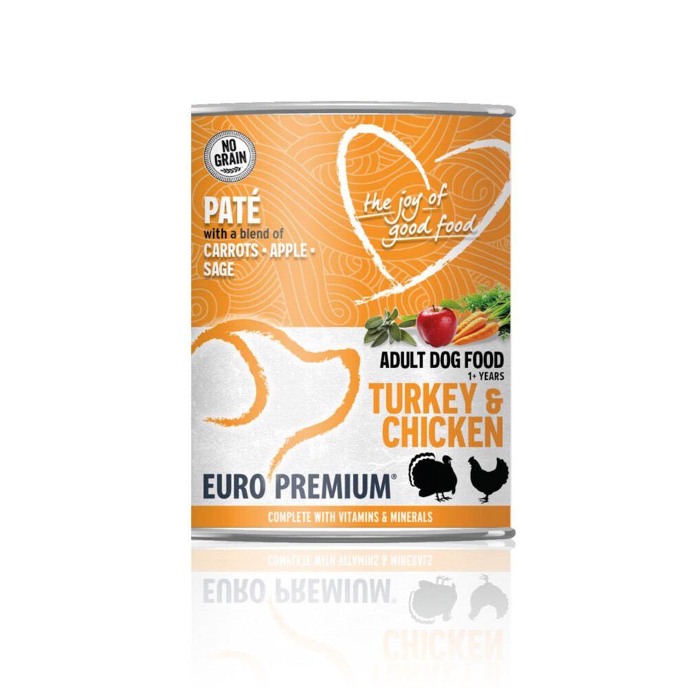 6x Euro-Premium Paté Adult Hondenvoer Nat Turkey&Chicken 400 gr