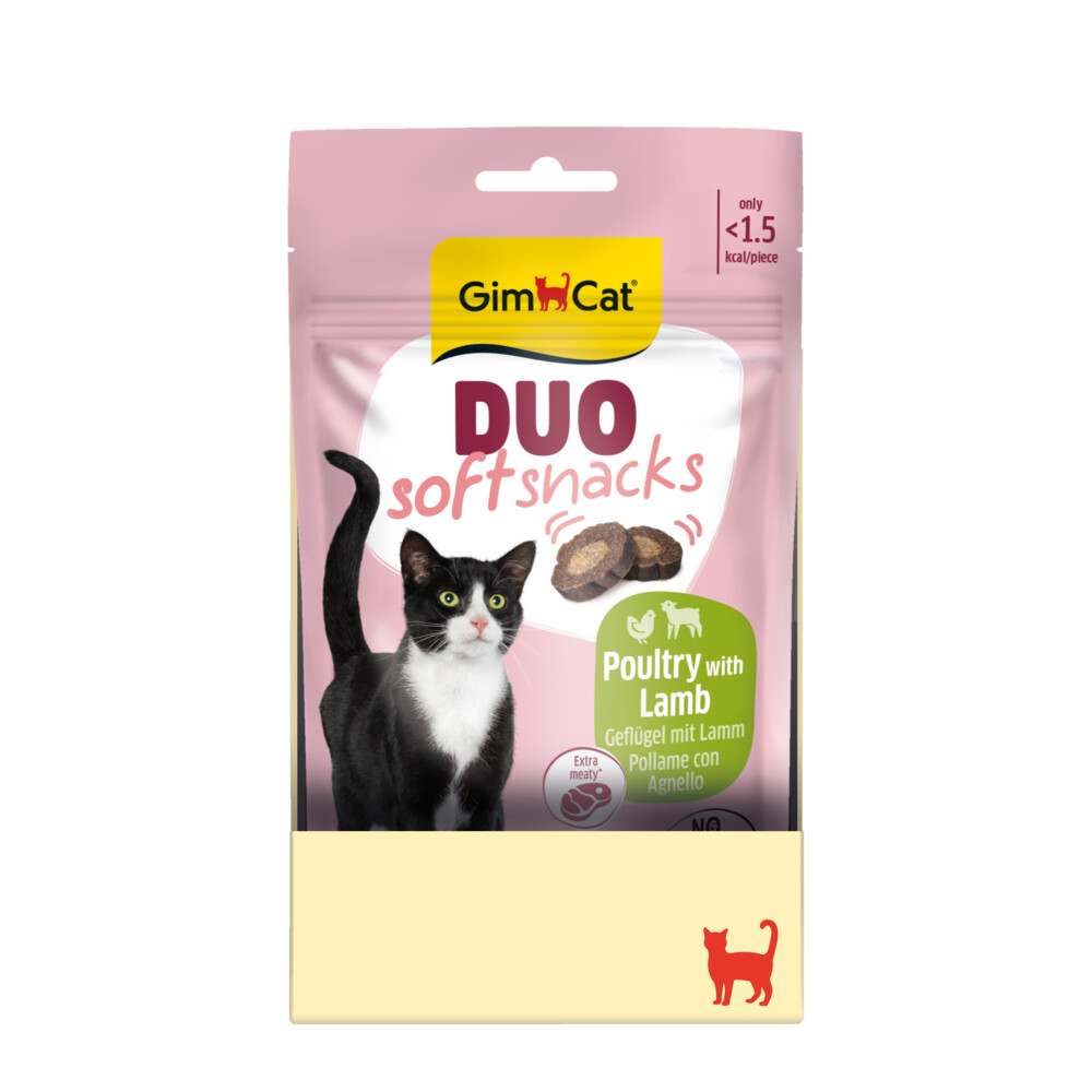 12x GimCat Duo Kattensnack Lam & Gevogelte 50 gr
