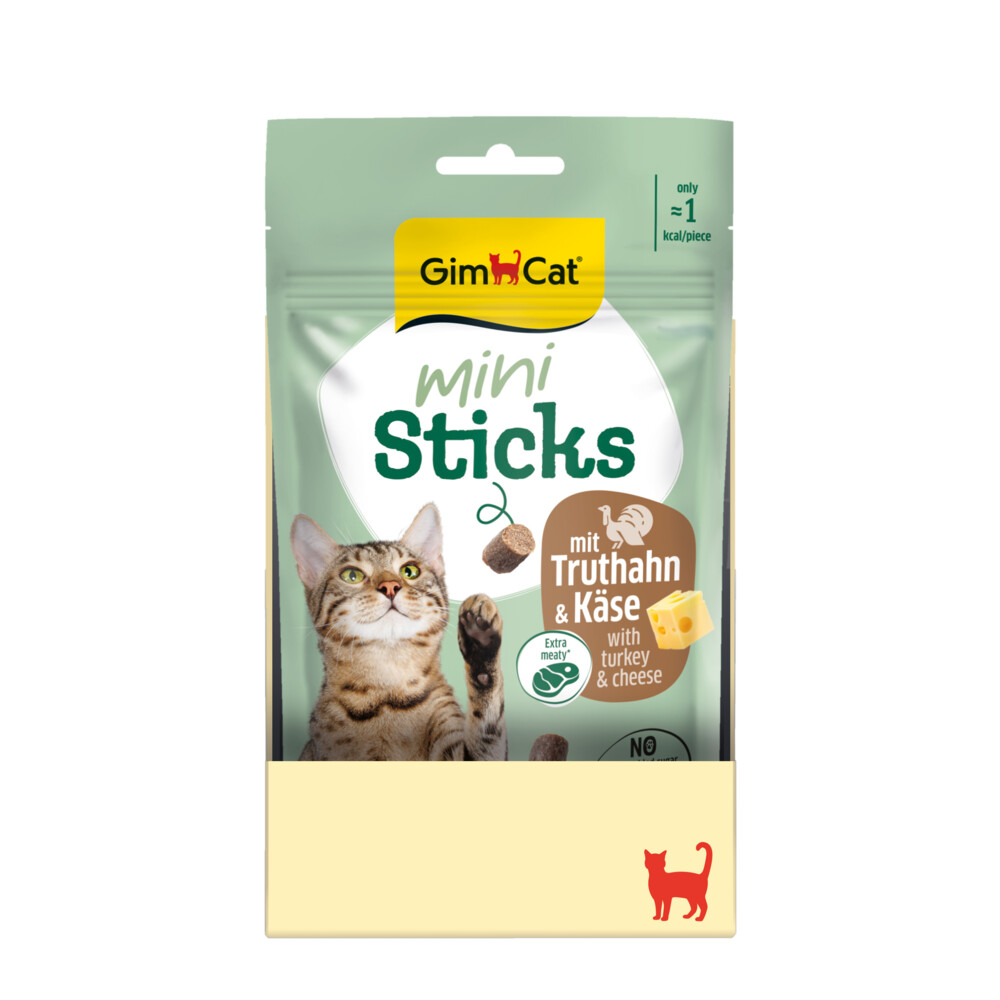 12x GimCat Mini Sticks Kattensnack Kip & Kattenkruid 50 gr