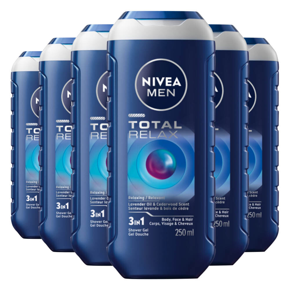 6x NIVEA Men Douchegel Total Relax 250 ml