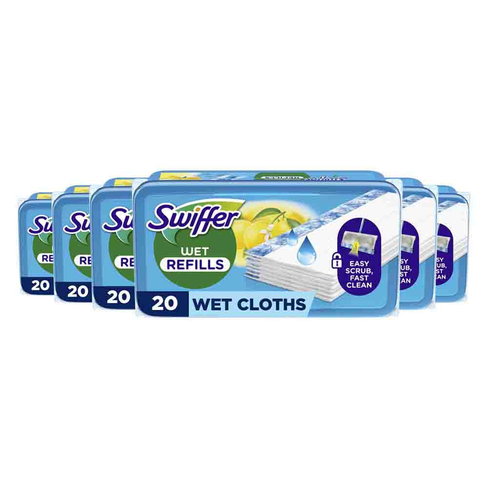 6x Swiffer Vochtige Vloerdoekjes Citrus Fresh 20 stuks
