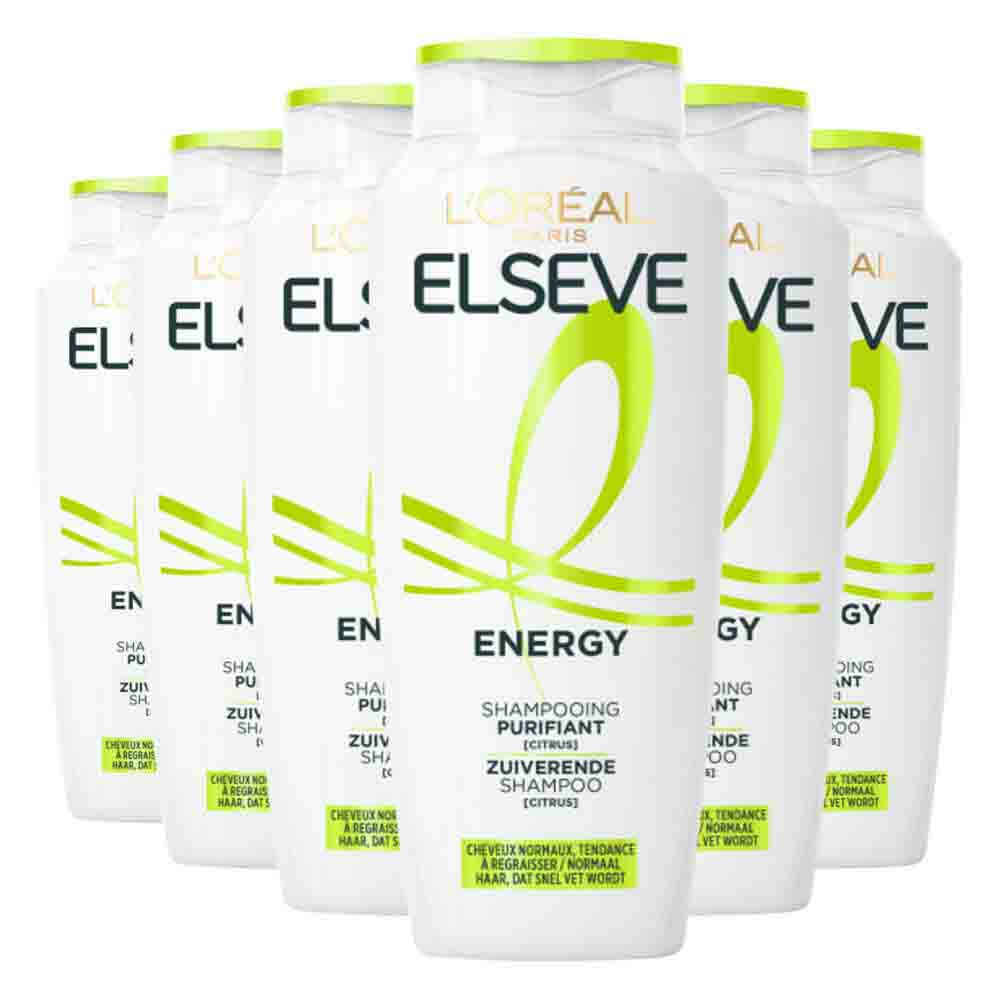6x L'Oréal Elseve Energy Shampoo 250 ml