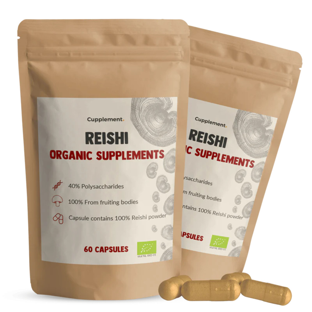 Gratis Verzending: 2x Cupplement Reishi Organic Supplements 60 capsules