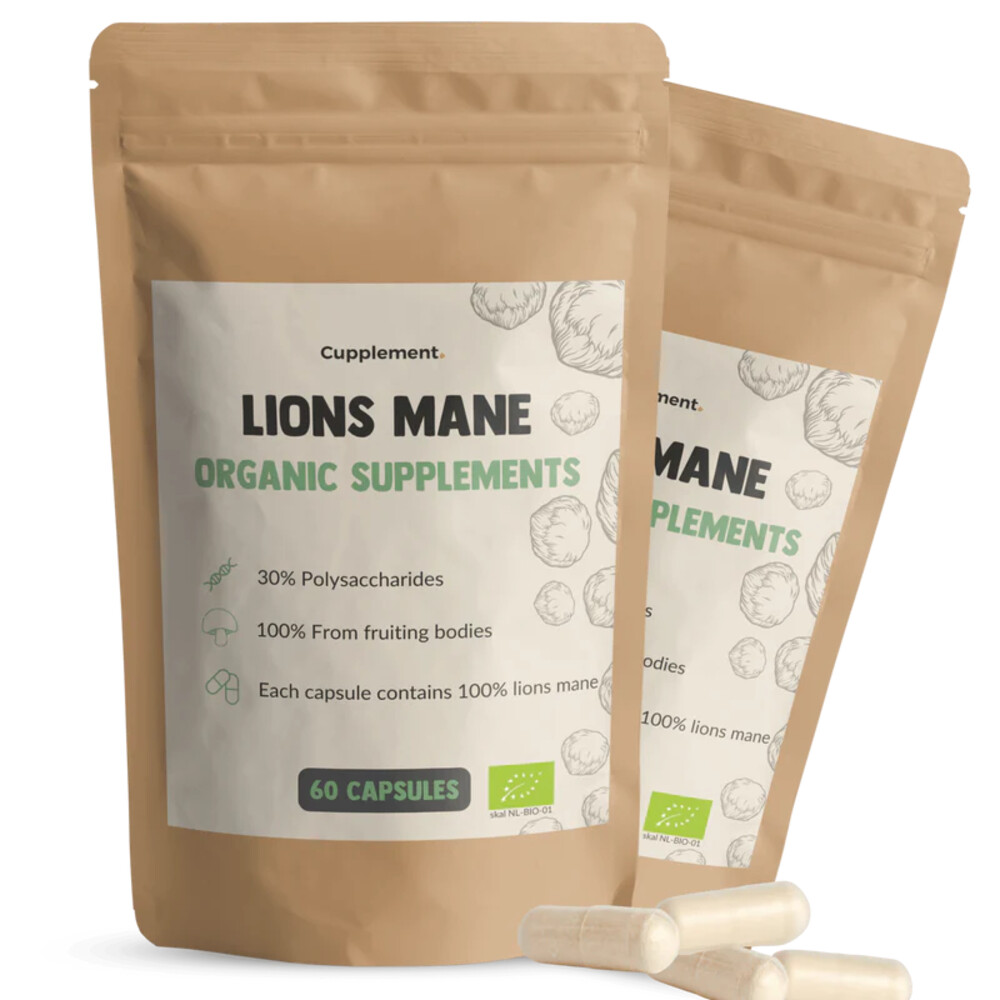 Gratis Verzending: 2x Cupplement Lion's Mane Organic Supplements 60 capsules