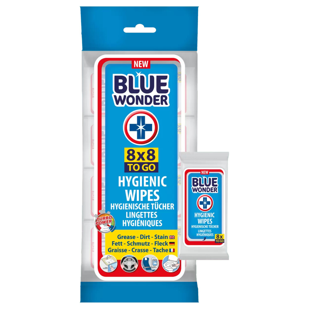 Blue Wonder Hygiënische Doekjes 8 x 8 stuks