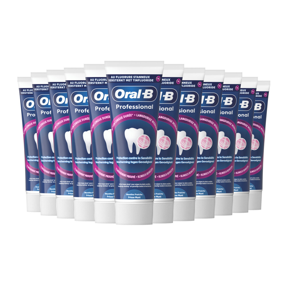 2+2 gratis: 12x Oral-B Tandpasta Professional Bescherming Gevoelige Tanden Frisse Munt 75 ml
