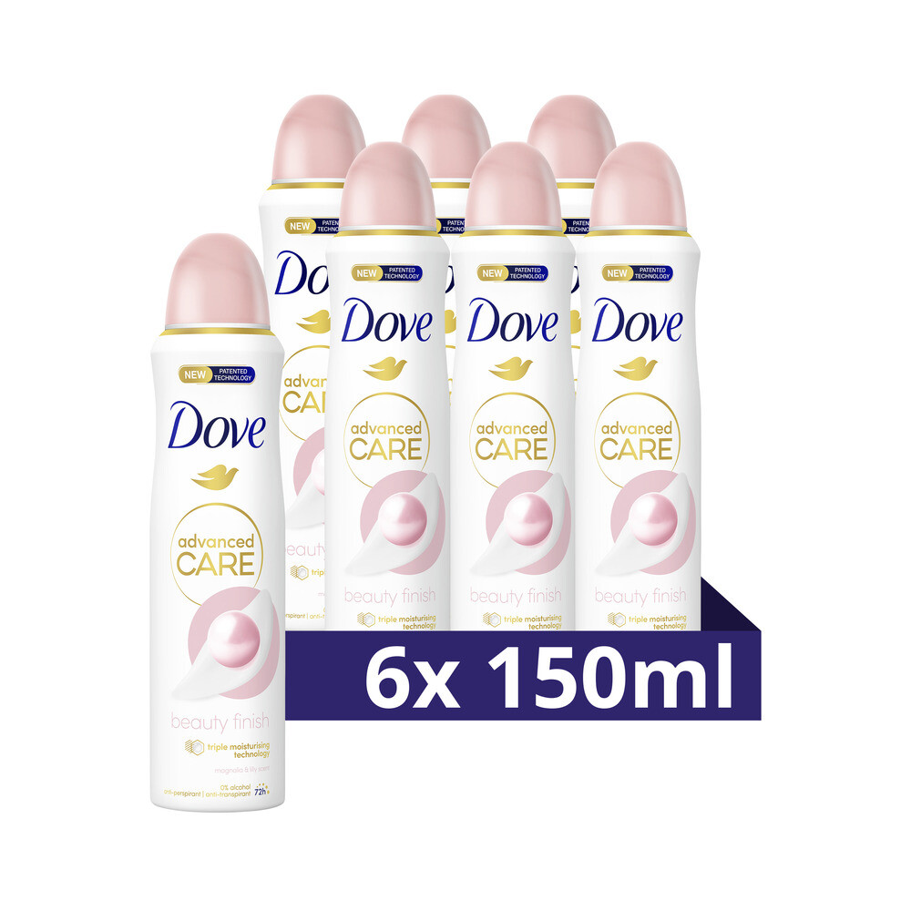 6x Dove Deodorant Spray Advanced Care Beauty Finish 150 ml