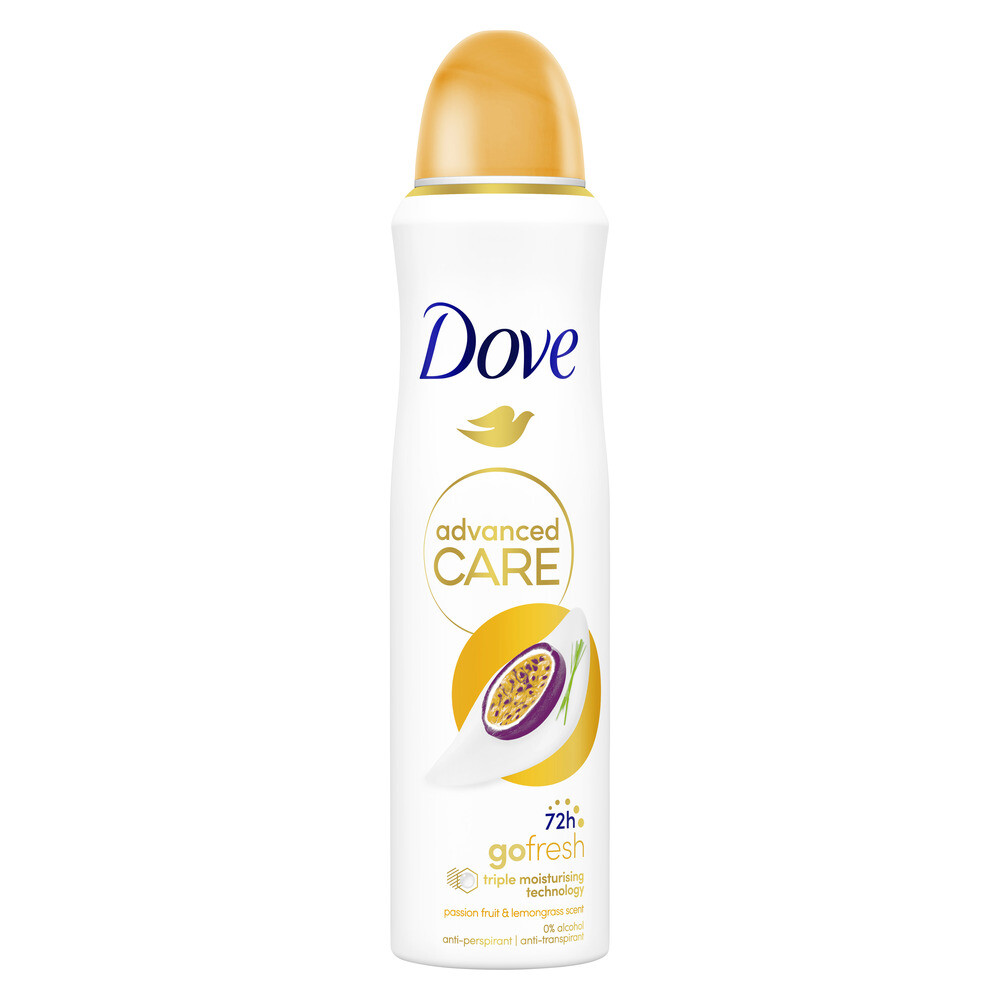 2e halve prijs: Dove Deodorant Spray Advanced Care Passievrucht&Citroengras 150 ml