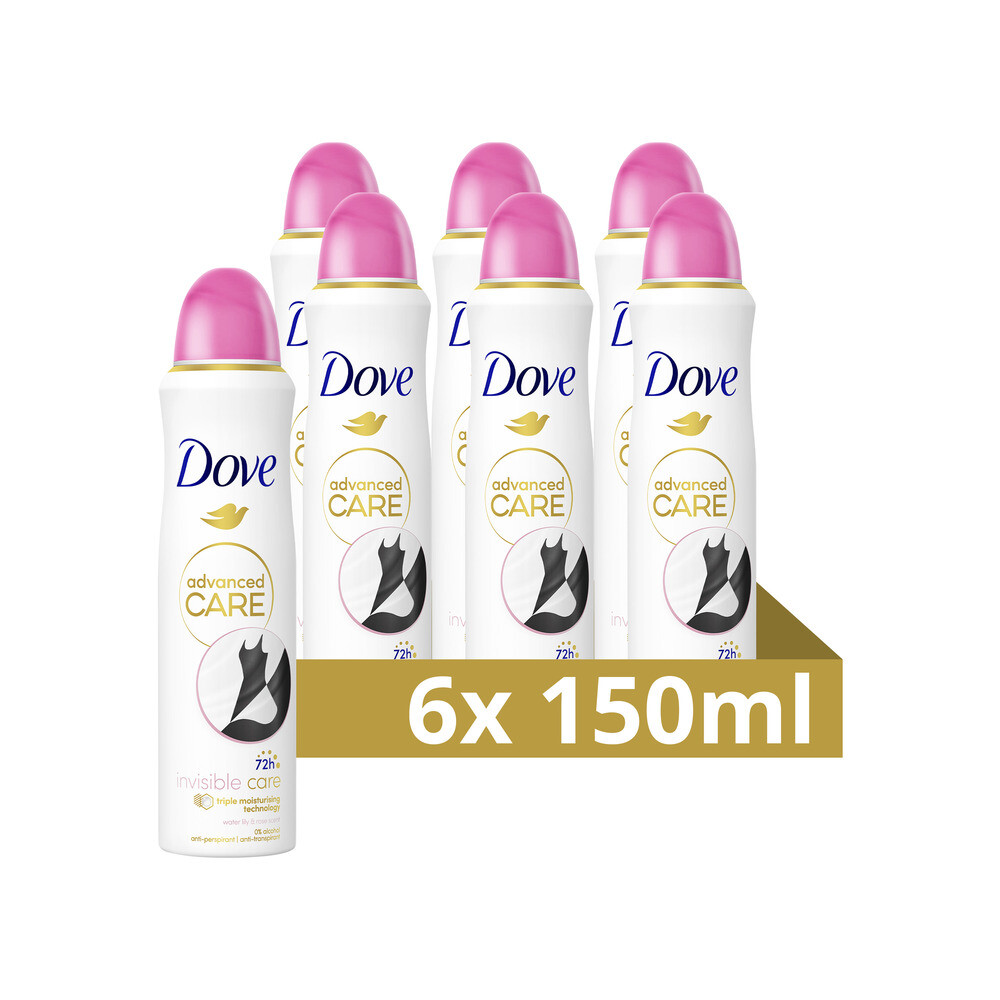 6x Dove Deodorant Spray Advanced Care Invisible Care 150 ml