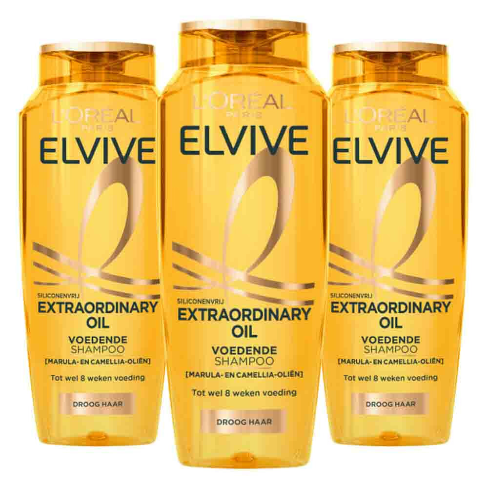 3x L'Oréal Elvive Extraordinary Oil Shampoo 250 ml