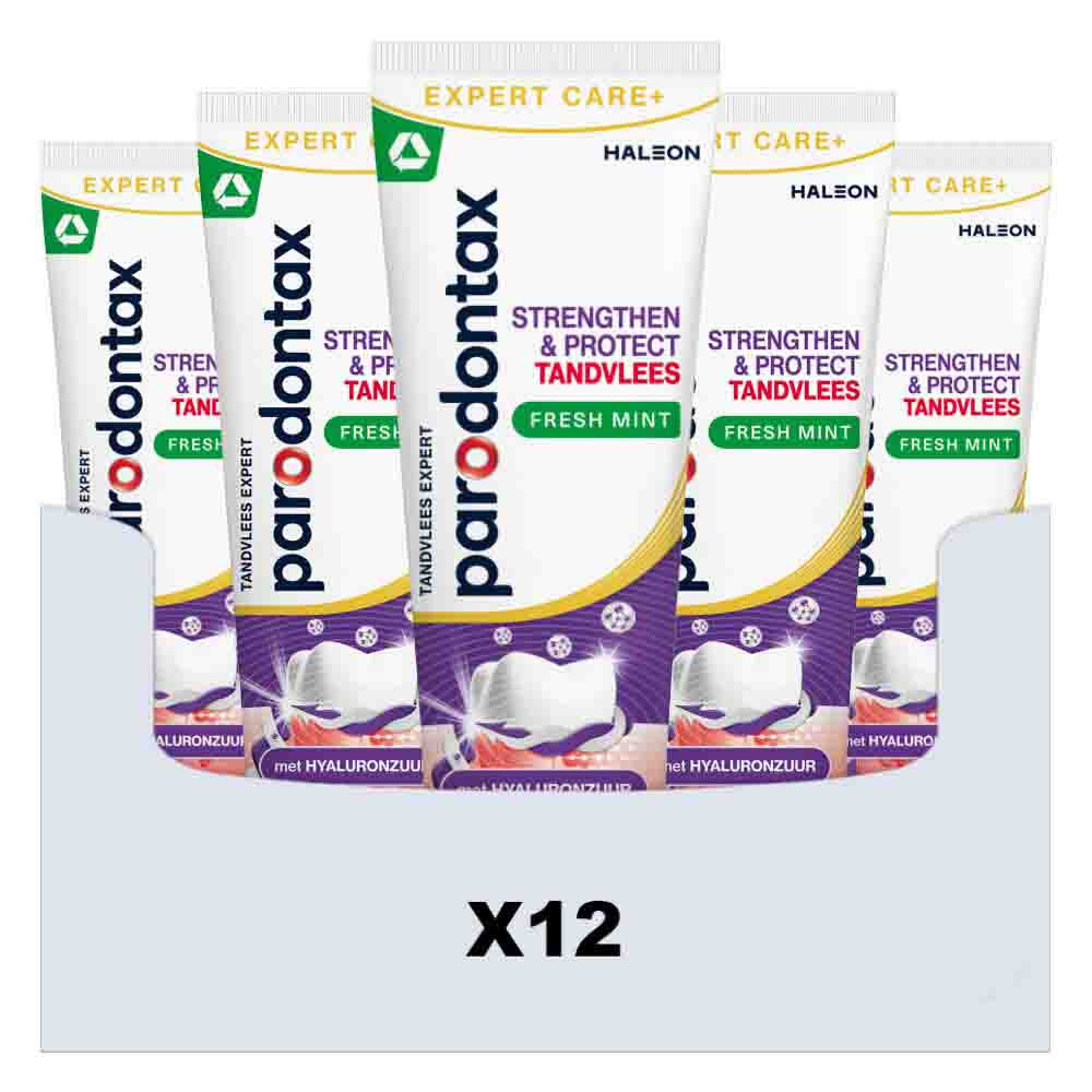 12x Parodontax Tandpasta Strenghten & Protect Fresh Mint 75 ml