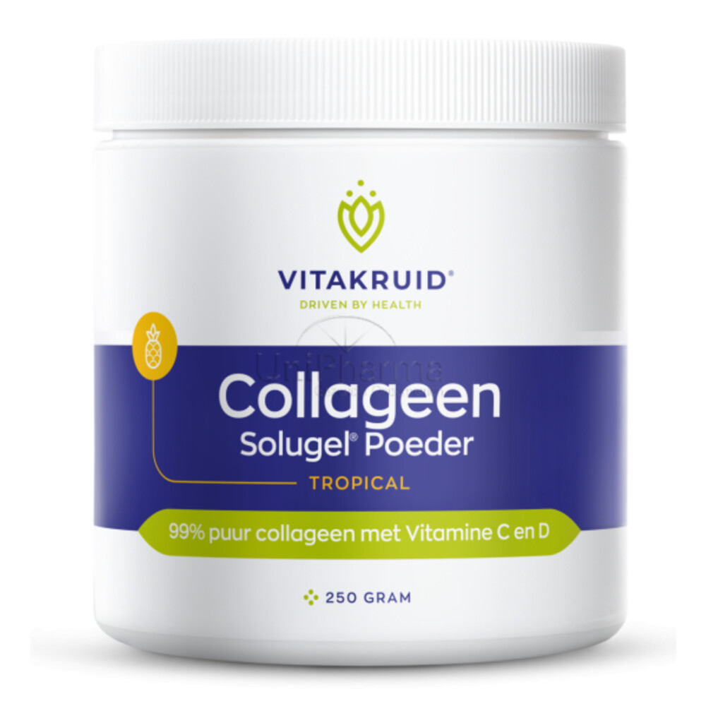 2x Vitakruid Collageen Solugel Poeder Tropical 250 gr