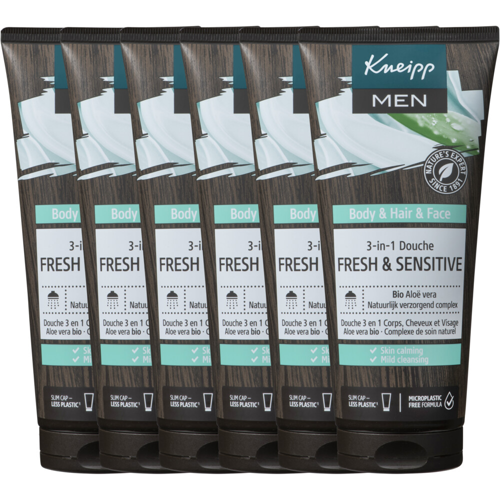 6x Kneipp Douchegel Men 3-in-1 Fresh&Sensitive 200 ml