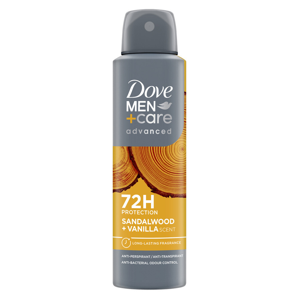 2e halve prijs: Dove Deodorant Men+ Care Sandalwood&Vanilla 150 ml