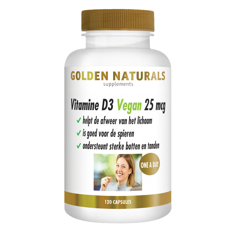 Gratis Verzending: 2x Golden Naturals Vitamine D3 25 mcg Vegan 120 capsules