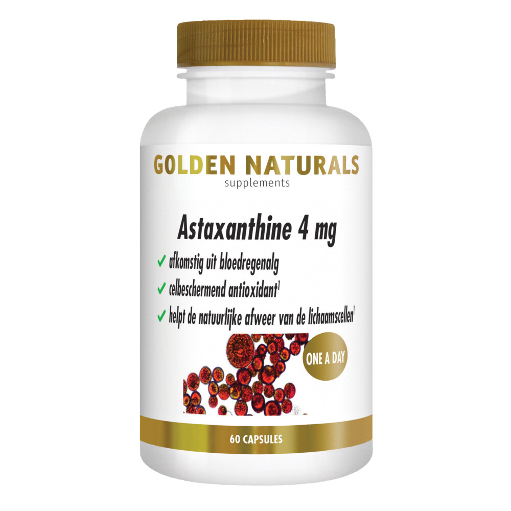 Gratis Verzending: 2x Golden Naturals Astaxanthine 4 mg 60 capsules
