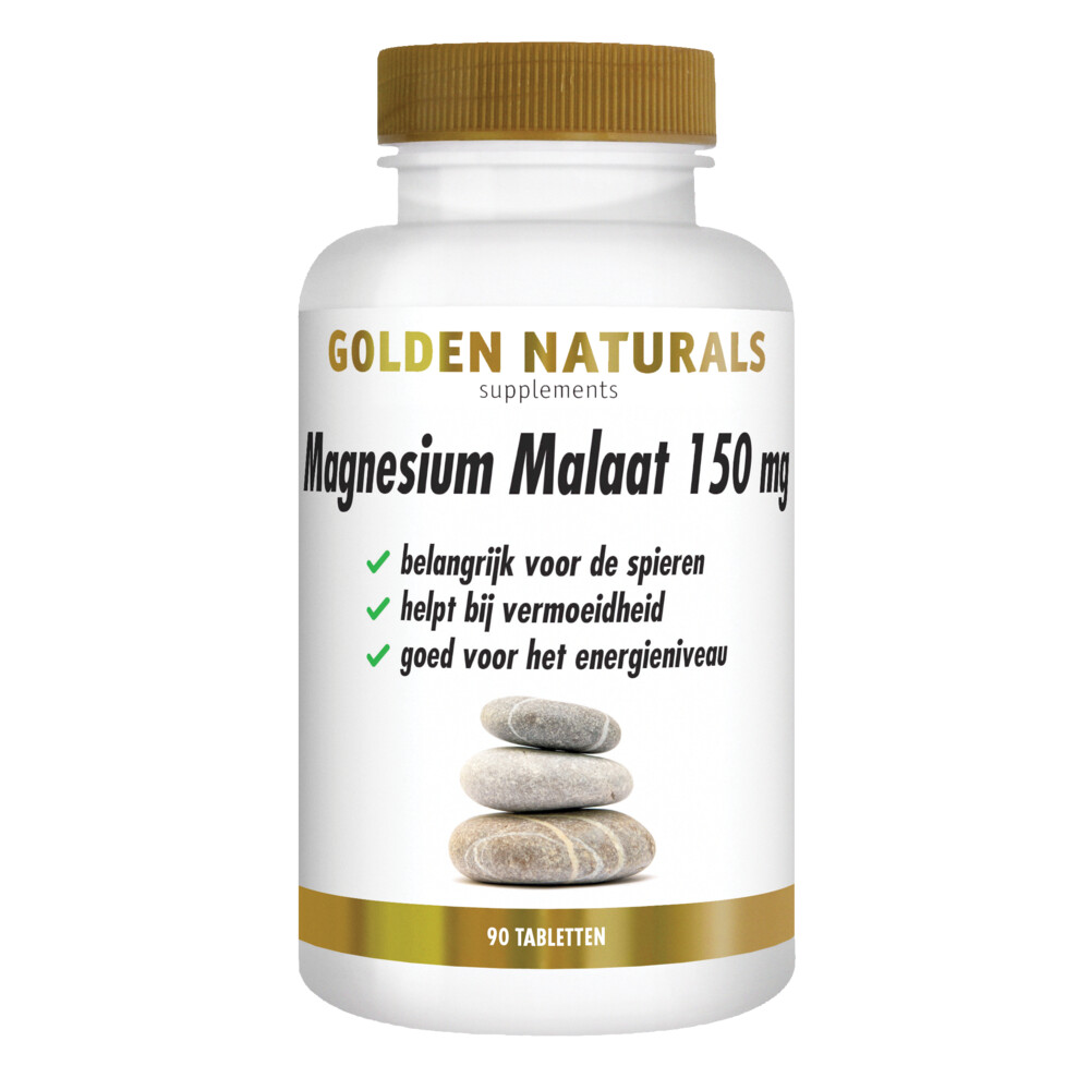 Gratis Verzending: 2x Golden Naturals Magnesium Malaat 150 mg 90 tabletten
