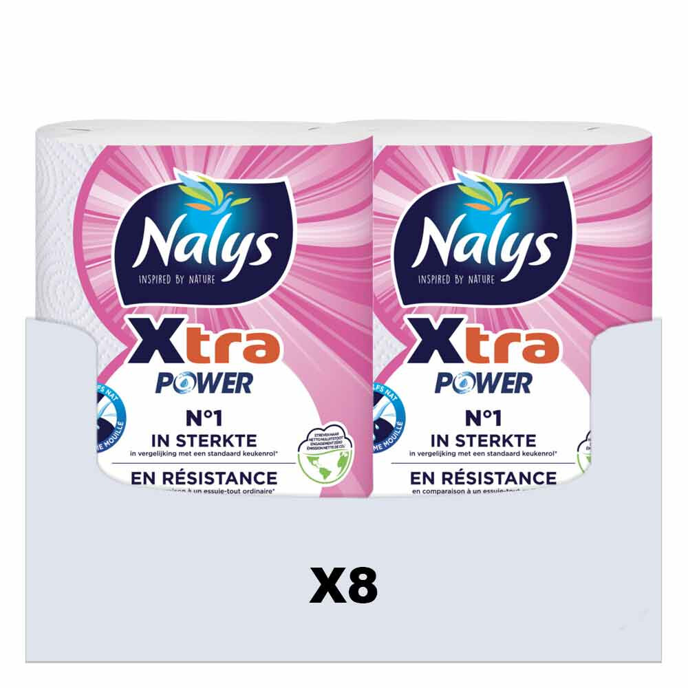 8x Nalys Huishoudpapier Xtra - Power 2 stuks