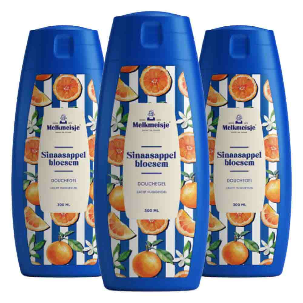 3x Melkmeisje Douchegel Sinaasappel 300 ml