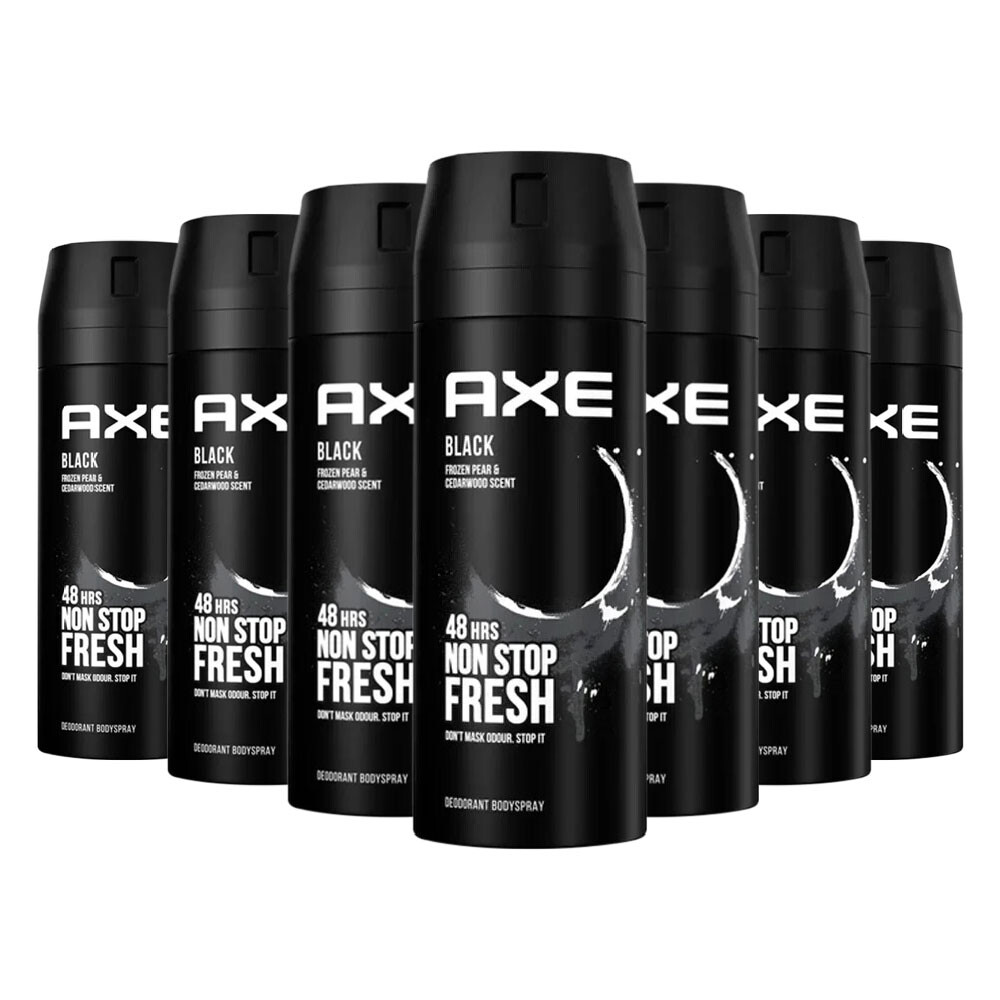 6x Axe Deodorant Bodyspray Black 150 ml
