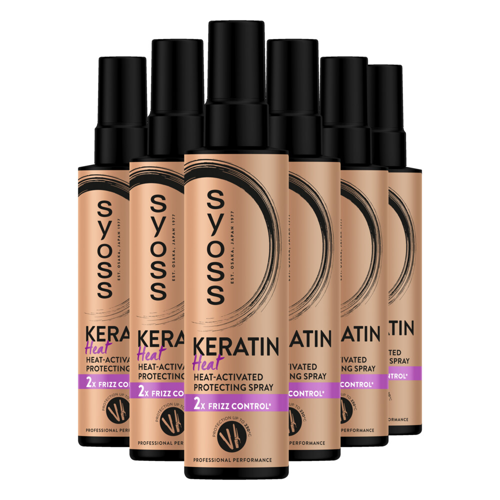 6x Syoss Keratin Heatprotection Spray 200 ml