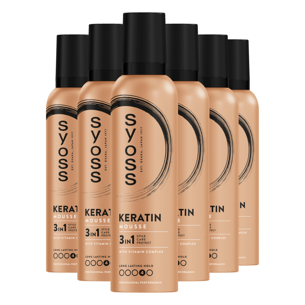 6x Syoss Keratin Haarmousse 250 ml