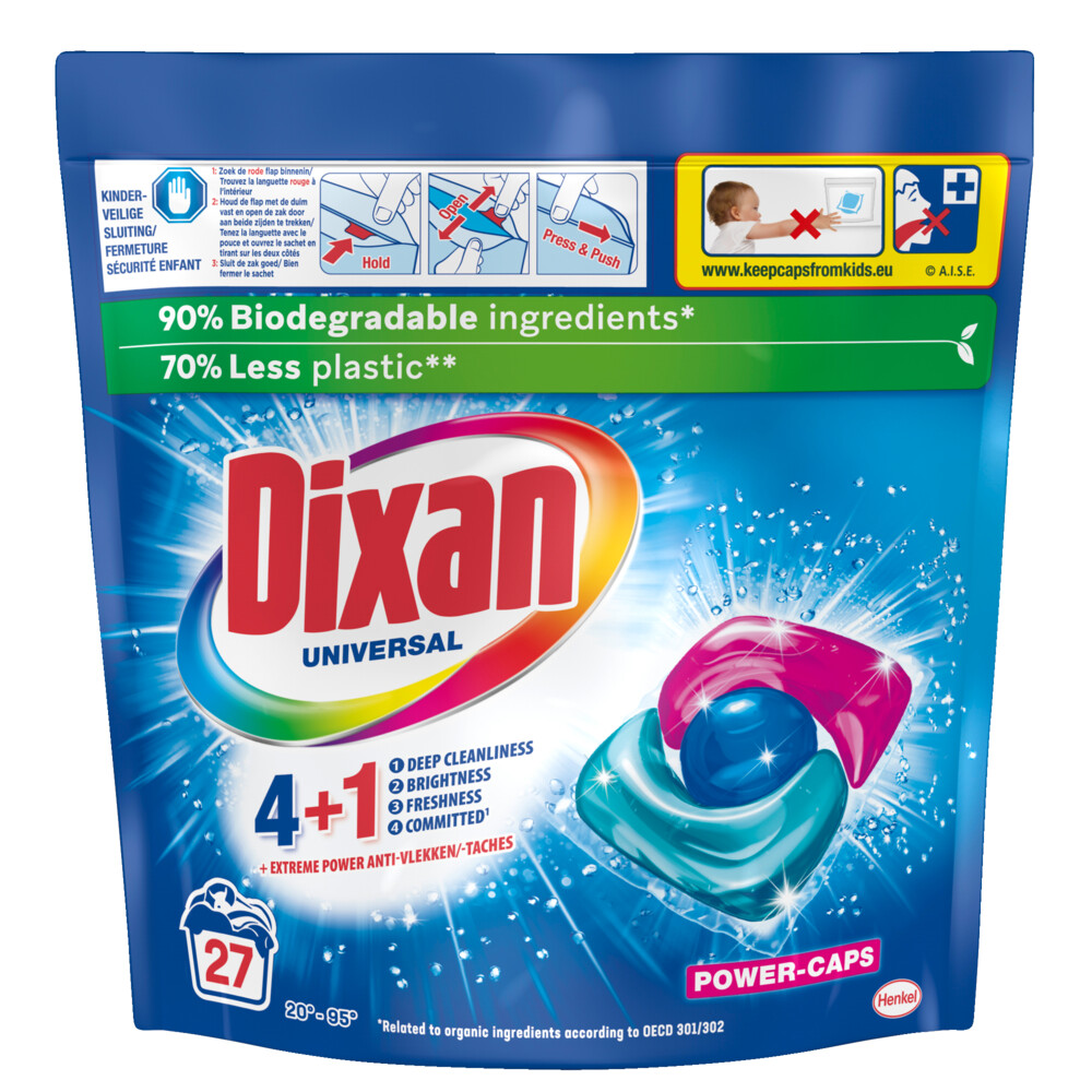 5x Dixan Wascapsules Universeel - 27 wasbeurten 324 gr