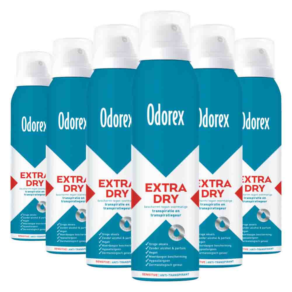 6x Odorex Extra Dry Antitranspirant Spray Sensitive 150 ml
