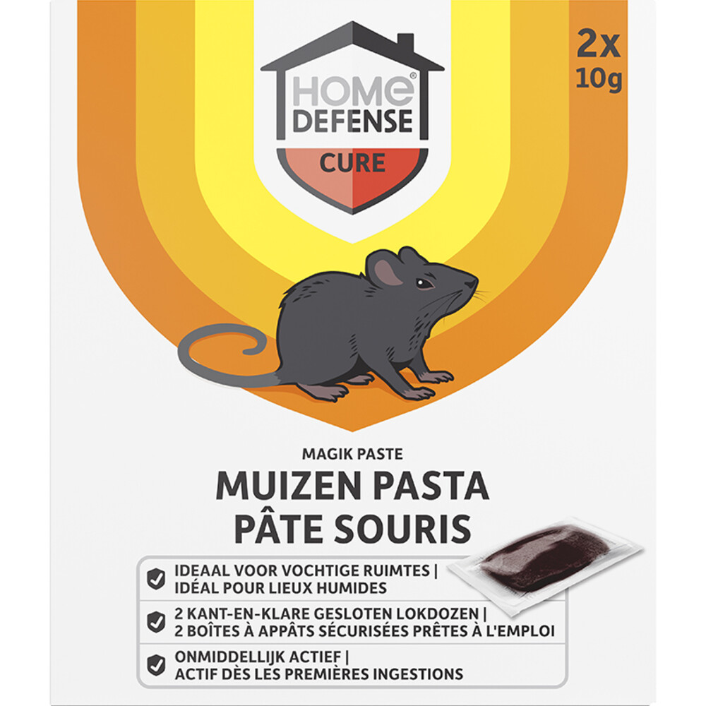 12x Home Defense Muizen Pasta Alfachloralose Kant-en-Klare Lokdoos Magik Paste 2 stuks