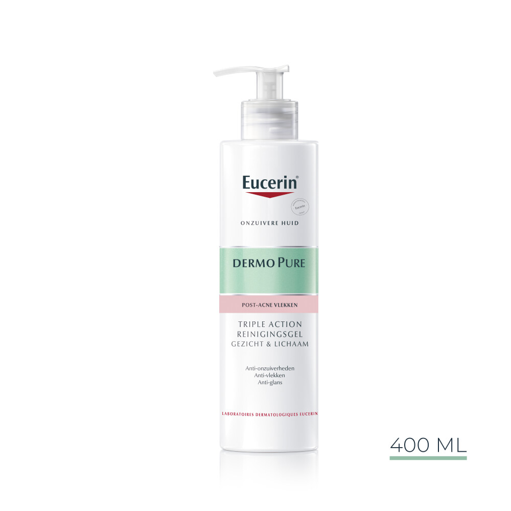 3x Eucerin DermoPure Triple Action Reinigingsgel 400 ml