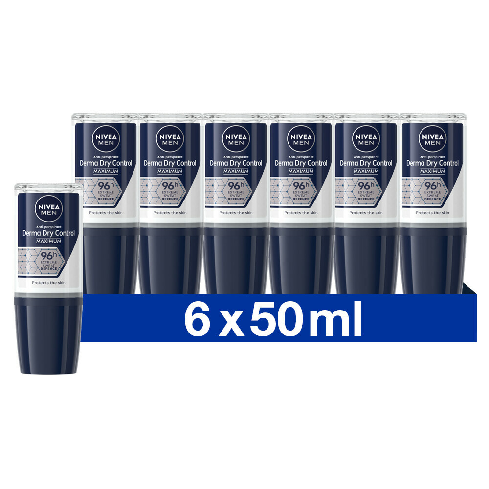 6x Nivea Men Ani-Transpirant Roller Derma Control 50 ml