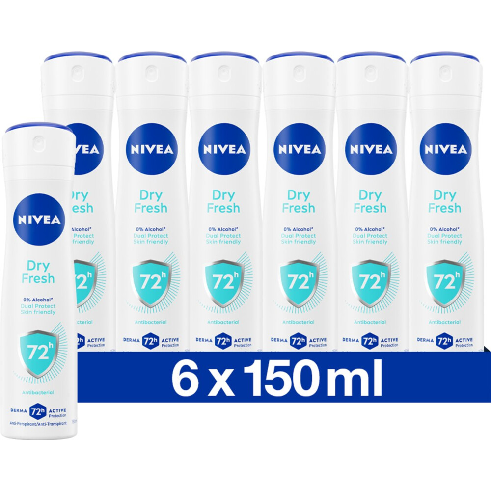 6x NIVEA Deodorant Spray Dry Fresh 150 ml