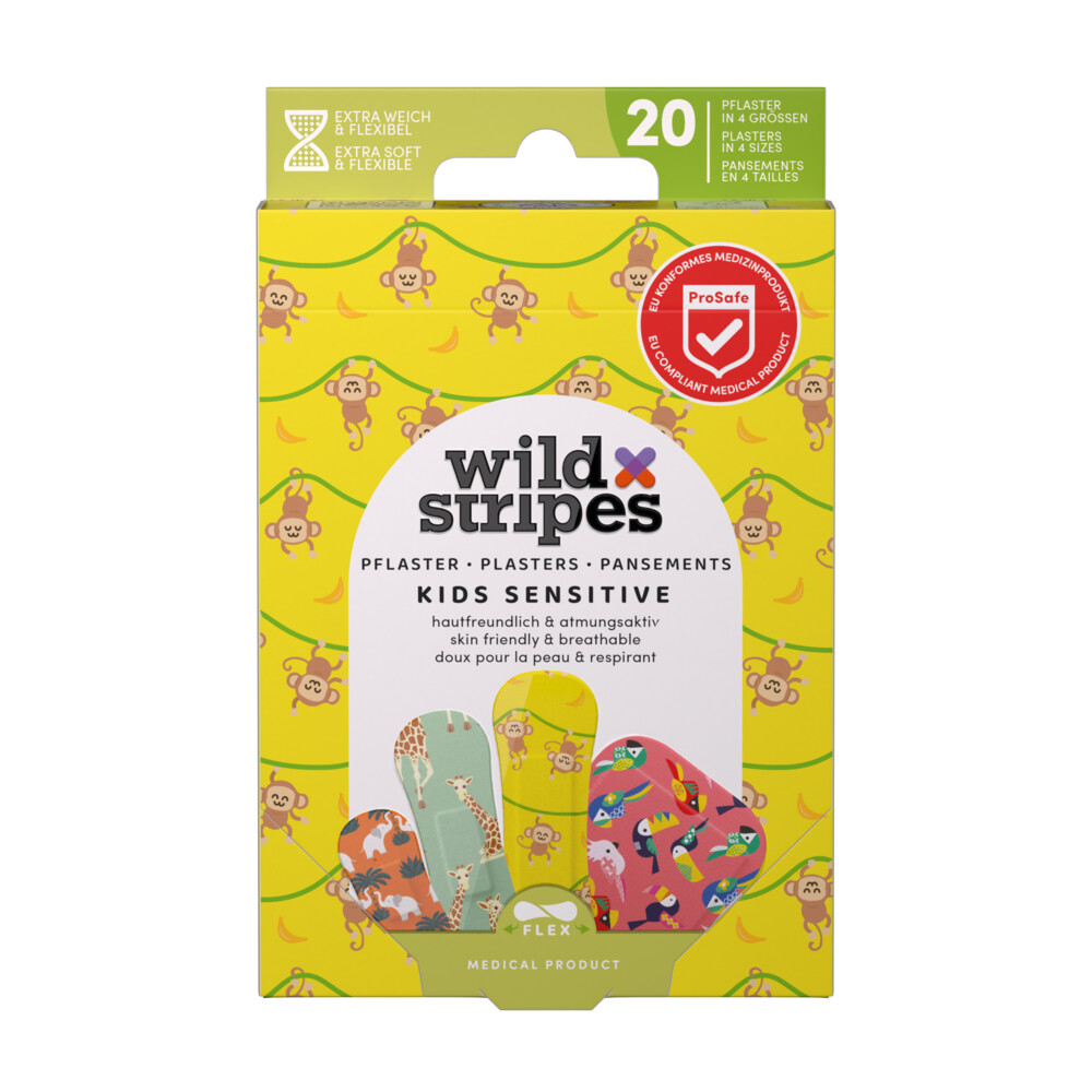 Wild Stripes Pleisters Kids Sensitive Jungle Vibe 20 stuks