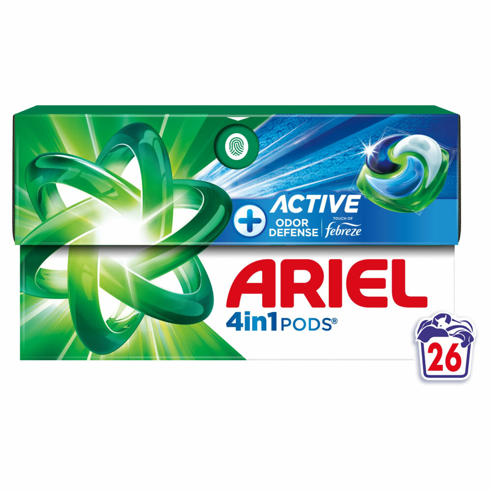 4x Ariel 4in1 Wasmiddel Pods Actieve Geurbestrijding 26 stuks