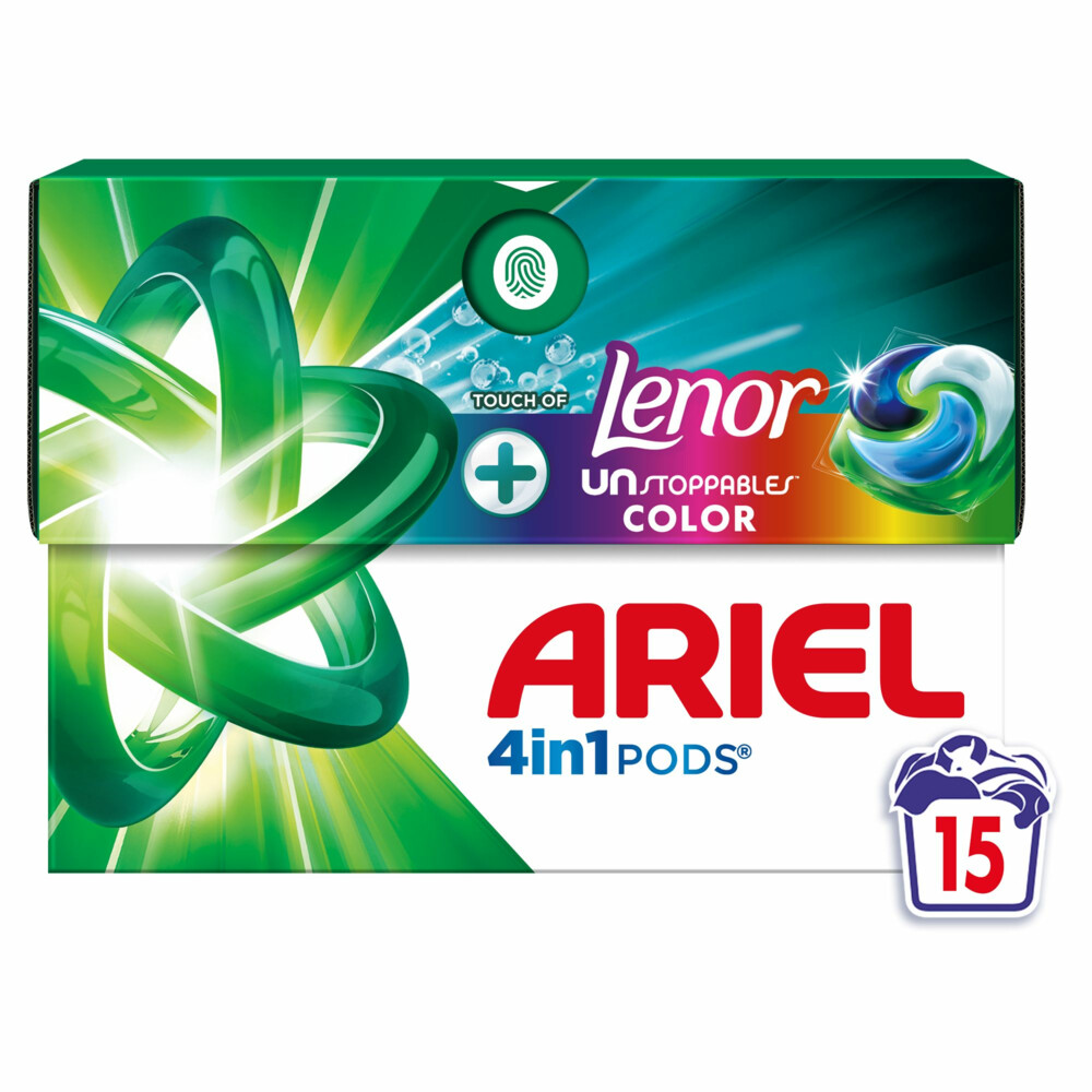 4x Ariel 4in1 Wasmiddel Pods Color Lenor Unstoppables 15 stuks