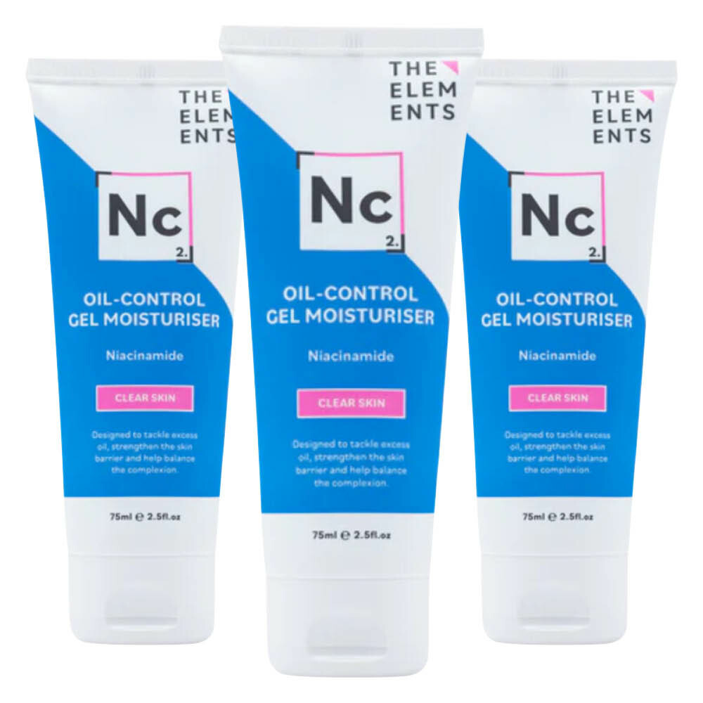 3x The Elements Clear Skin Oil Control Gel Moisturiser 75 ml
