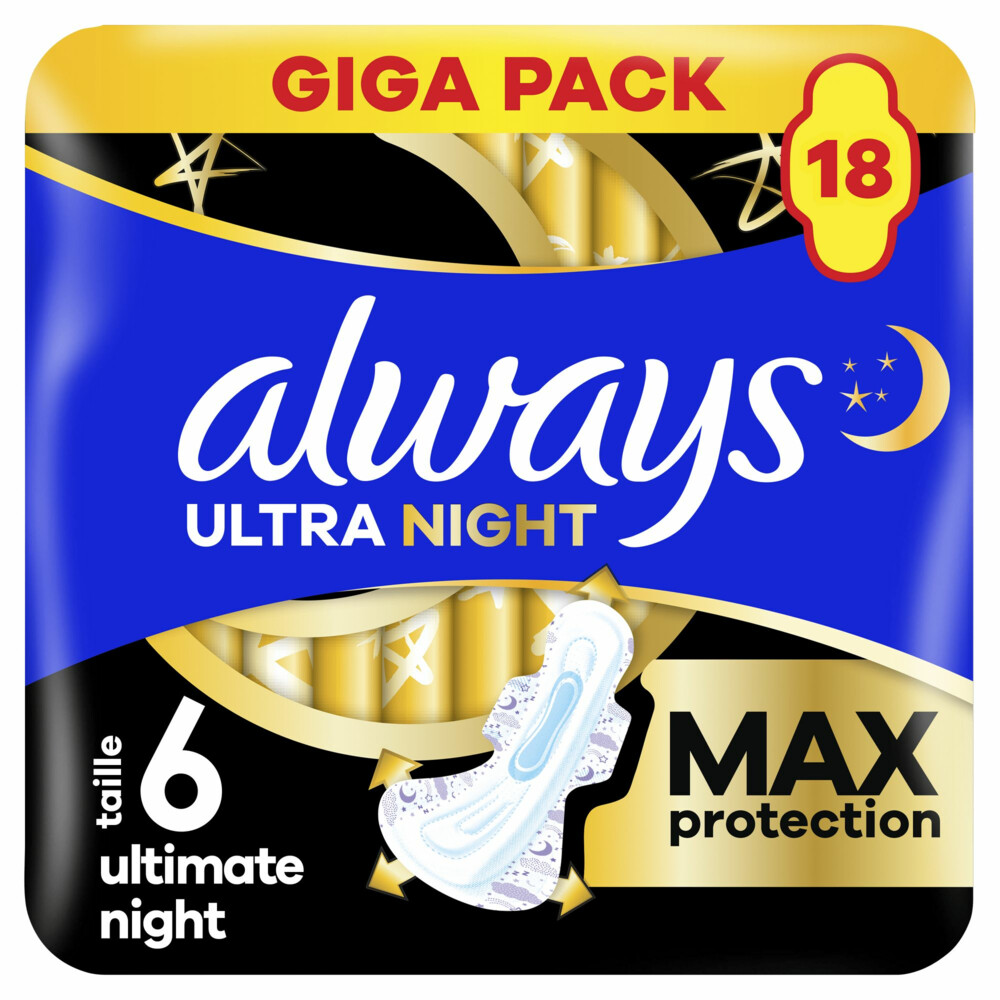 3x Always Maandverband Ultra Ultimate Night 18 stuks