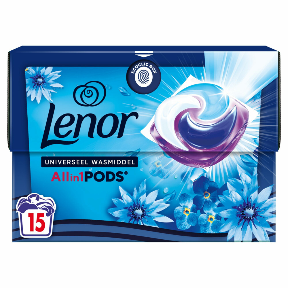 4x Lenor Wasmiddel All-in-1 Pods Zeebries 15 stuks