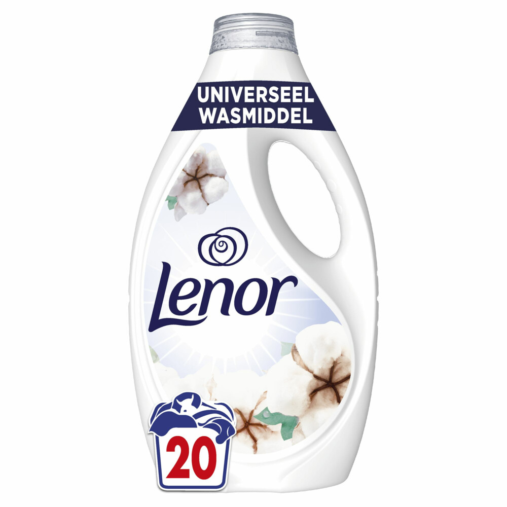 4x Lenor Vloeibaar Wasmiddel Katoen Fris 20 Wasbeurten 900 ml