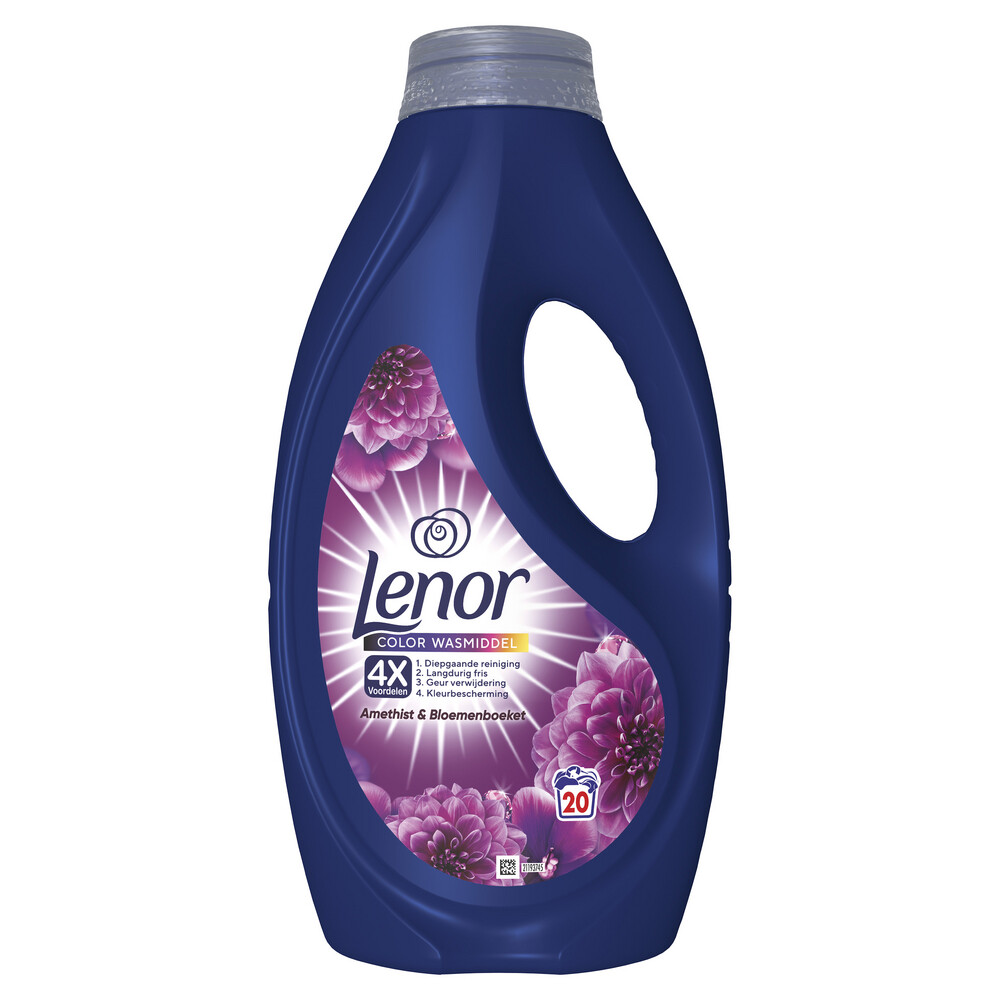 4x Lenor Vloeibaar Wasmiddel Amethist 20 Wasbeurten 900 ml