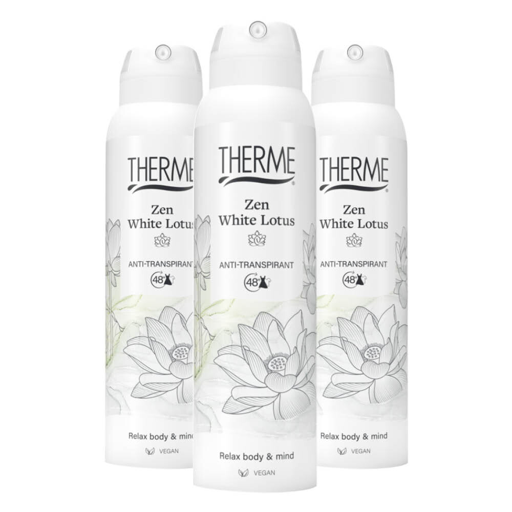 3x Therme Anti-Transpirant Zen White Lotus 150 ml