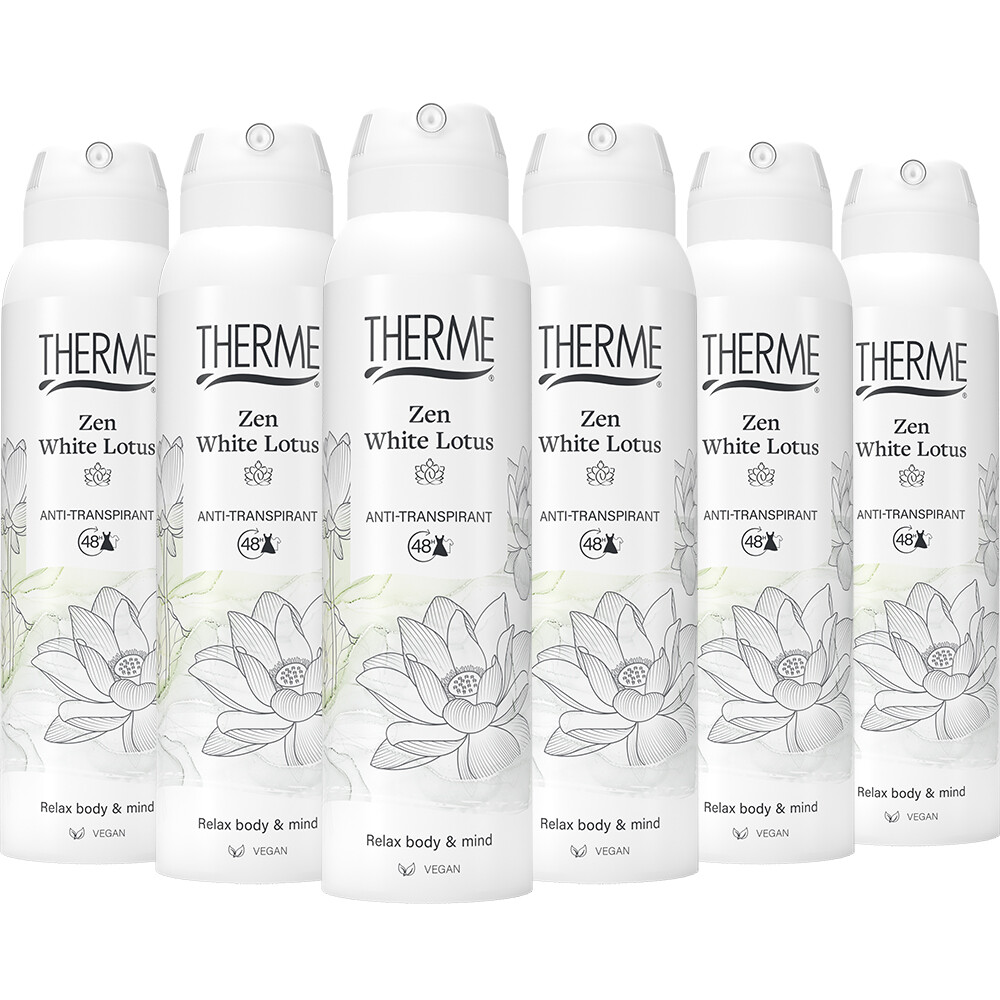 6x Therme Anti-Transpirant Zen White Lotus 150 ml